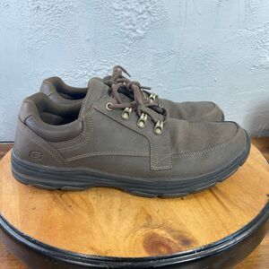 Skechers Garton Briar Shoe Mens 11 Classic Brown Leather Oxford Classic Comfort